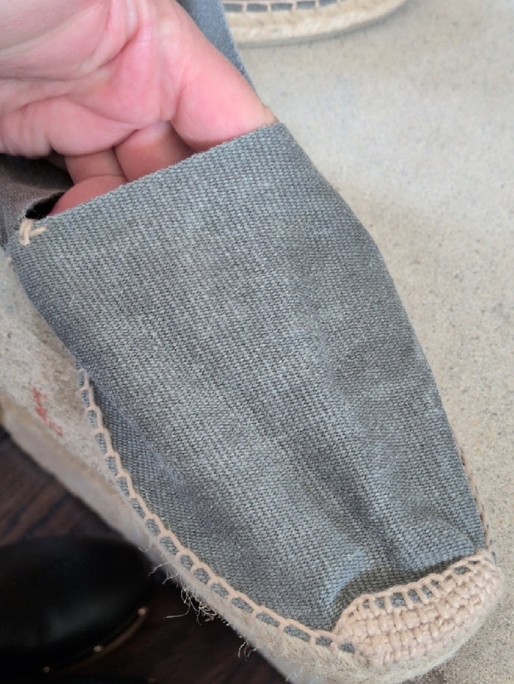 DIEGOS I NWT Handcrafted Washed Graphite Gray Canvas Slip-On Espadrilles, 44 - Picture 8 of 16